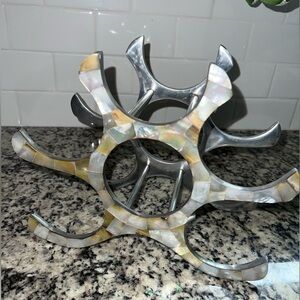 Silver Mother of Pearl Wine Rack